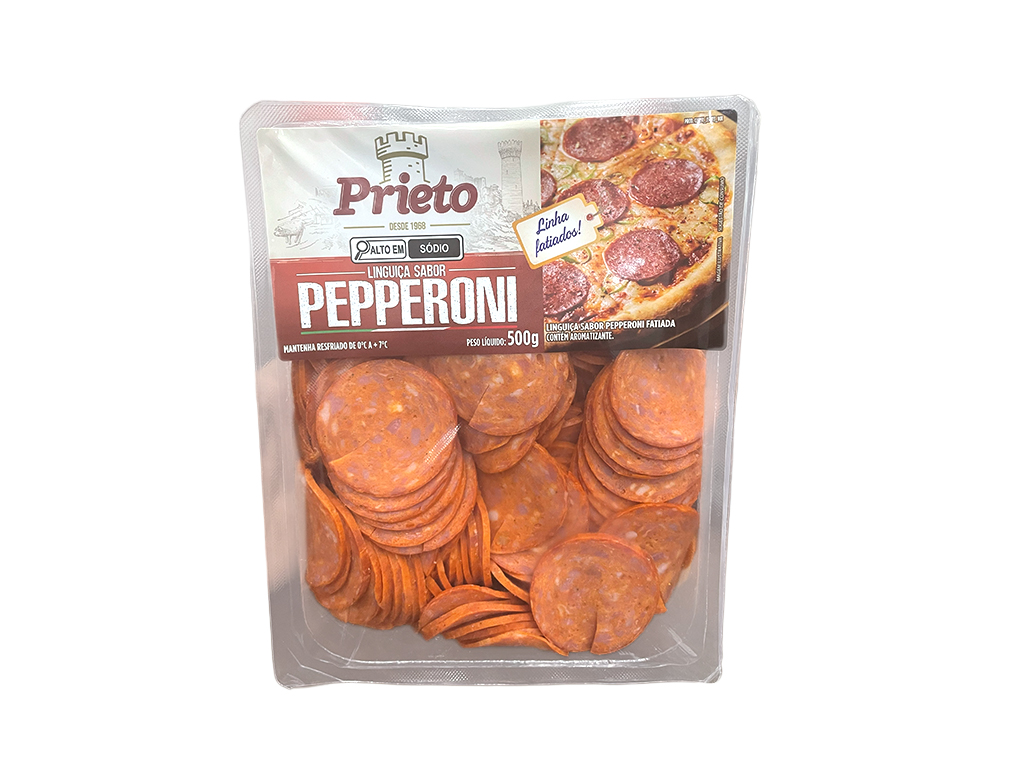PEPPERONI FATIADO PRIETO 500 G (CX 12 PCT)